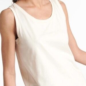 MAX MARA Women's Medium Cream Cotton Modal Jersey Knit Tank Top Sleeveless Tunic
